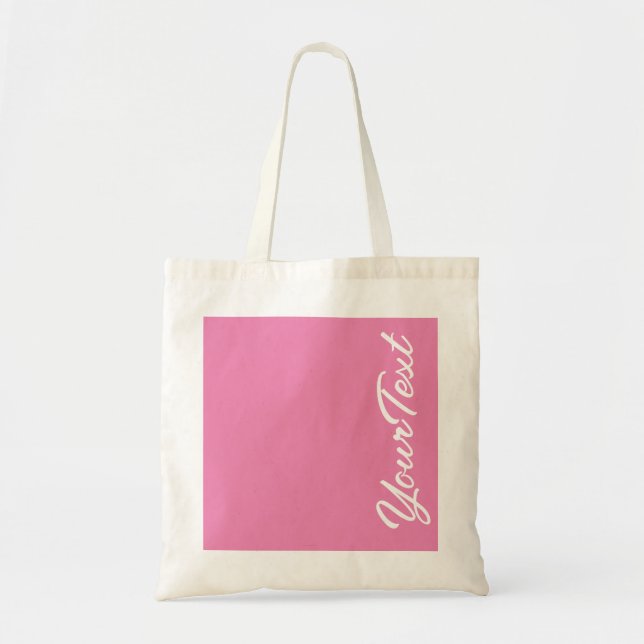 Add Your Text Pink Template Script Elegant Modern Tote Bag (Front)