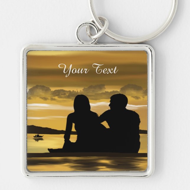 Add Your Text-Premium Square Keychain (Front)