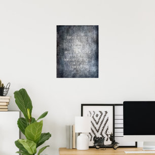 Add Your Text Quote Grunge Textured Dark Grey Poster