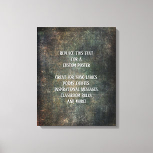 Add Your Text Quote Warm Dark Grunge Textures Post Canvas Print