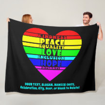 Add Your Text, Rainbow Heart Peace Equality Love, 
