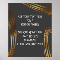 Add Your Text Scribbled Gold Ovals Dark Grey