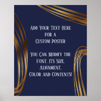 Add Your Text Scribbled Gold Ovals Navy Blue