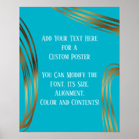 Add Your Text Scribbled Gold Ovals Scuba Blue