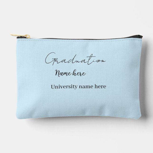 add your text simple graduate add school name cong accessory pouch (Front)
