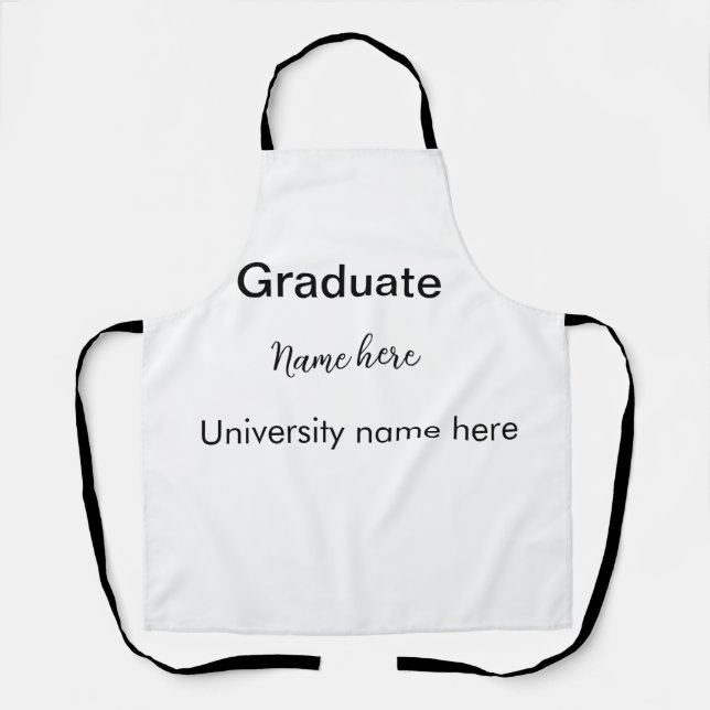 add your text simple graduate add school name cong apron (Front)