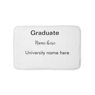 add your text simple graduate add school name cong bath mat