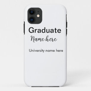 add your text simple graduate add school name cong iPhone 11 case