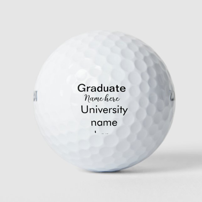 add your text simple graduate add school name cong golf balls (Front)