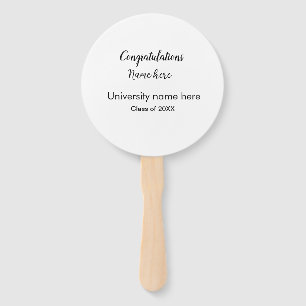 add your text simple graduate add school name cong hand fan