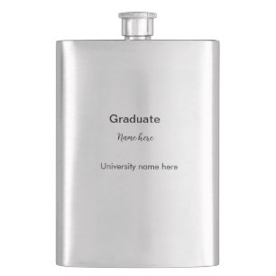 add your text simple graduate add school name cong hip flask
