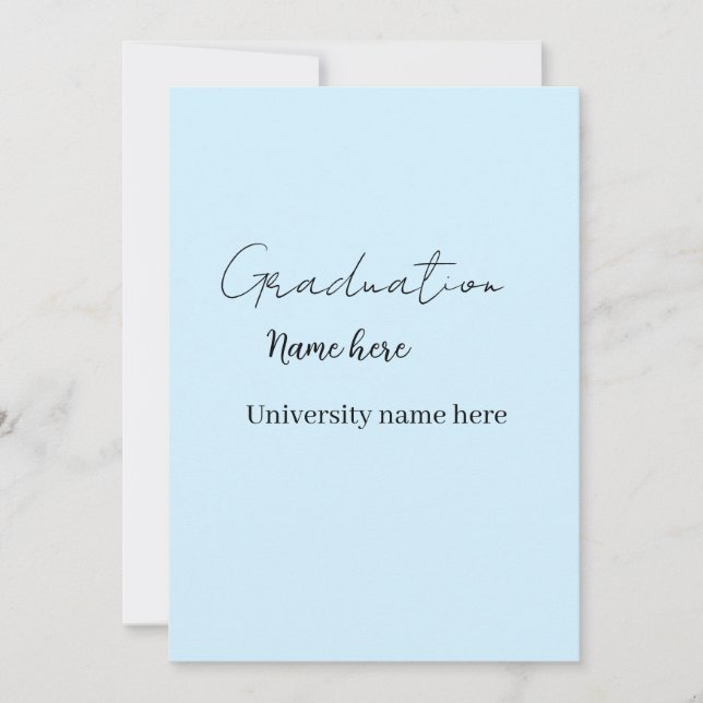 add your text simple graduate add school name cong invitation (Front)