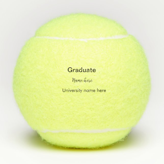 add your text simple graduate add school name cong tennis balls (Front)