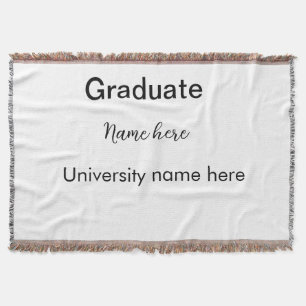 add your text simple graduate add school name cong throw blanket