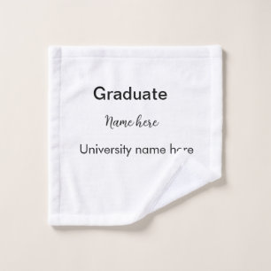 add your text simple graduate add school name cong wash cloth