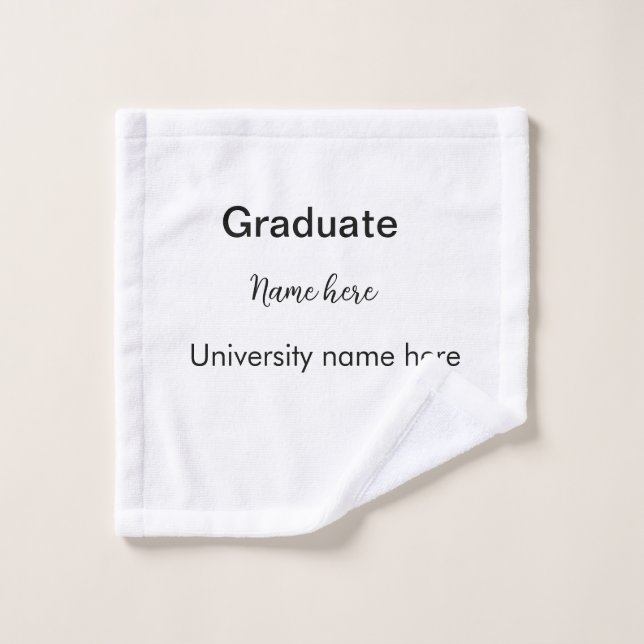 add your text simple graduate add school name cong wash cloth (Wash Cloth)