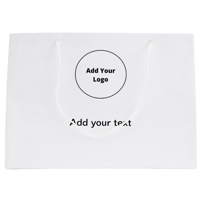 add your text simple minimal custom add your logo large gift bag (Front)