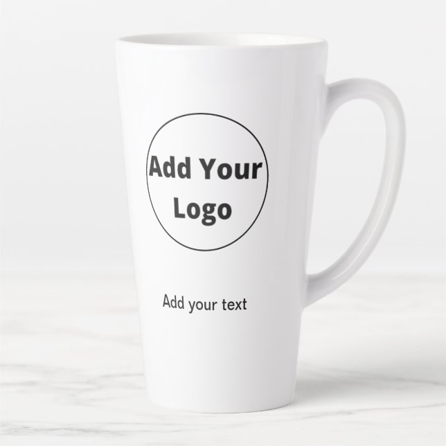 add your text simple minimal custom add your logo  latte mug (Right)