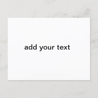 add your text simple minimal custom personalised  postcard
