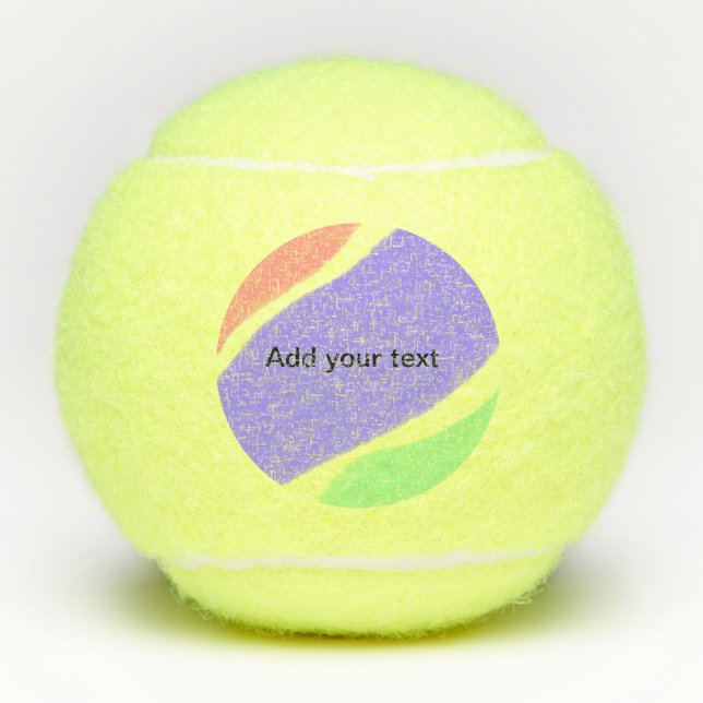 add your text simple minimal custom personalised   tennis balls (Front)