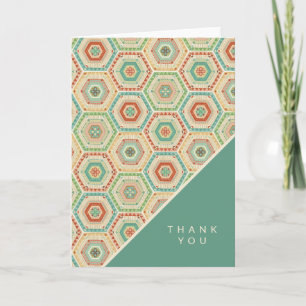Add Your Text   Southwest Hexagon Pattern Thank You Card