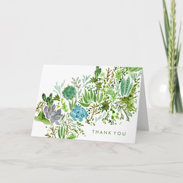 Add Your Text | Succulent Field I Thank You Card (Front)