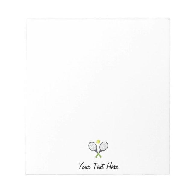 Add Your Text Tennis Racket and Ball Personalised  Notepad (Front)