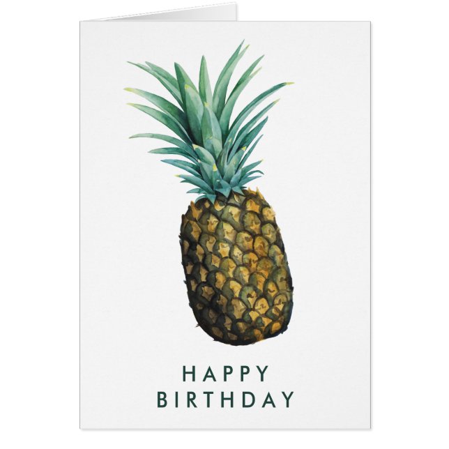 Add Your Text | Tropical Pineapple Watercolor (Front)