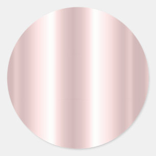 Add Your Text Upload Logo Stylish Rose Gold Blank Classic Round Sticker