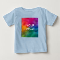 Add Your Text Upload Photo Light Blue Fine Jersey