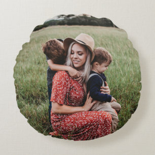 Add Your Unique Photo Double Sided Round Cushion