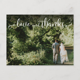 Add Your Wedding Photo, Elegant Love and Thanks Postcard