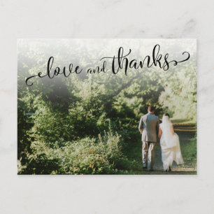 Add Your Wedding Photo, Script Love and Thanks Postcard