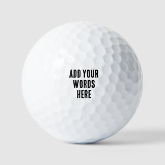 Add Your Words Here Custom Customized Personalized Golf Balls