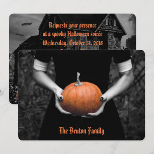 Addams-Inspired Haunted House Halloween Party Invitation