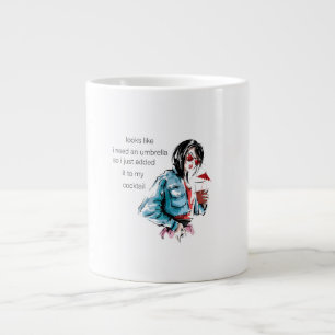 Added Umbrella candy jar Large Coffee Mug