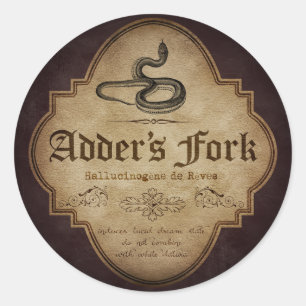 Adder's Fork Apothecary Classic Round Sticker