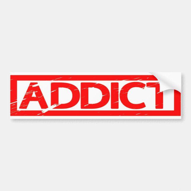 Addict Stamp Bumper Sticker (Front)