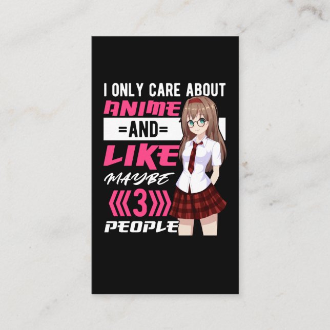 Addicted Anime Girl Otaku Cute Manga Business Card (Front)