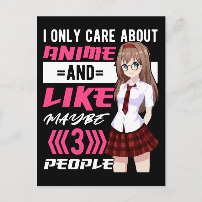 Addicted Anime Girl Otaku Cute Manga Postcard (Front)