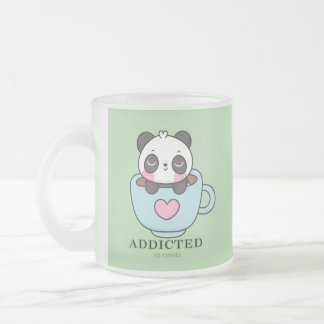 Addicted baby  panda frosted glass coffee mug