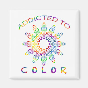 Addicted to Colour Rainbow Mandala Design Magnet