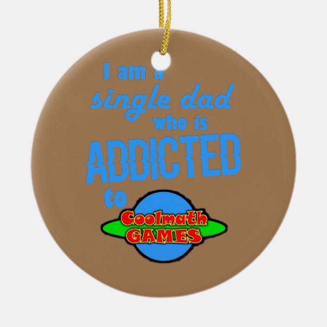 addicted to Cool Math Games  Ceramic Tree Decoration (Front)