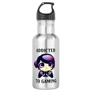 Addicted to Gaming Kawaii Girl Gamer 532 Ml Water Bottle