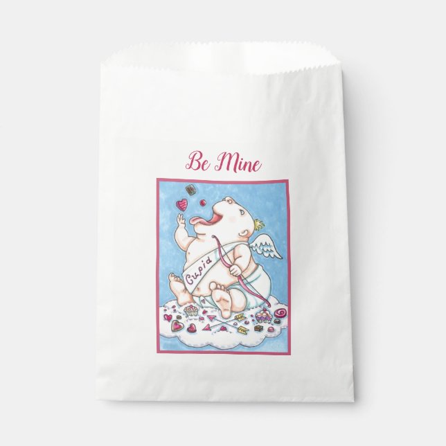 ADDICTED TO LOVE FUNNY BABY CUPID, CHOCOLATE CANDY FAVOUR BAGS (Front)