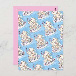 ADDICTED TO LOVE FUNNY BABY CUPID, CHOCOLATE CANDY HOLIDAY POSTCARD