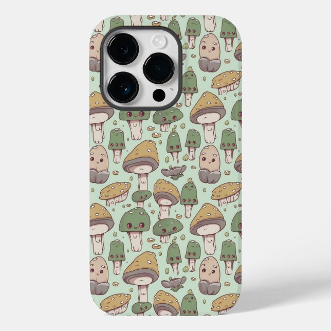 Addicted to Mushroom iPhone 14 Pro Case (Back)