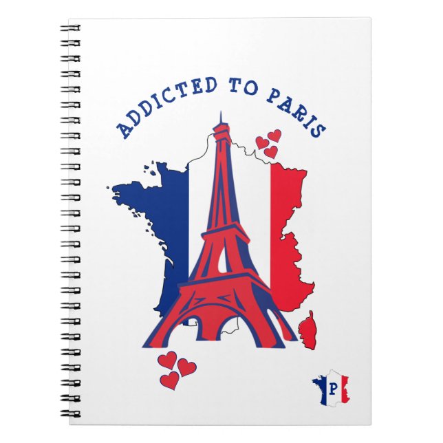ADDICTED TO PARIS Eiffel Tower Monogram Notebook (Front)