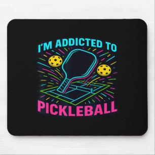Addicted to pickleball paddle sports funny athlete mouse mat