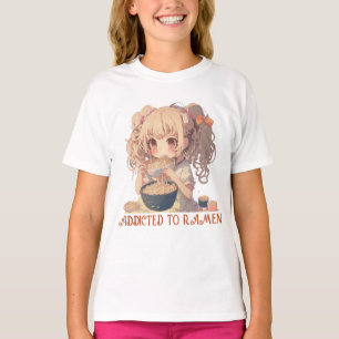 Addicted to Ramen   Anime Girl T-Shirt